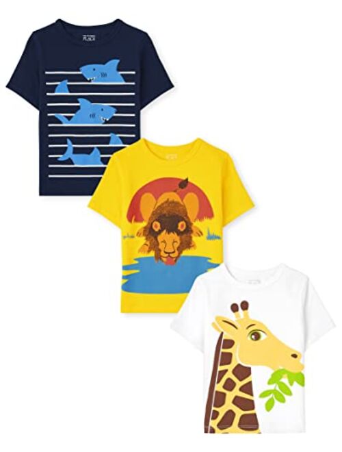 The Children's Place Baby Toddler Boys Short Sleeve Graphic T-Shirt 3-Pack