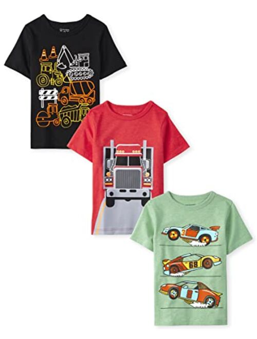 The Children's Place Baby Toddler Boys Short Sleeve Graphic T-Shirt 3-Pack