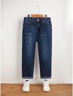 Boys Washed Straight Leg Jeans