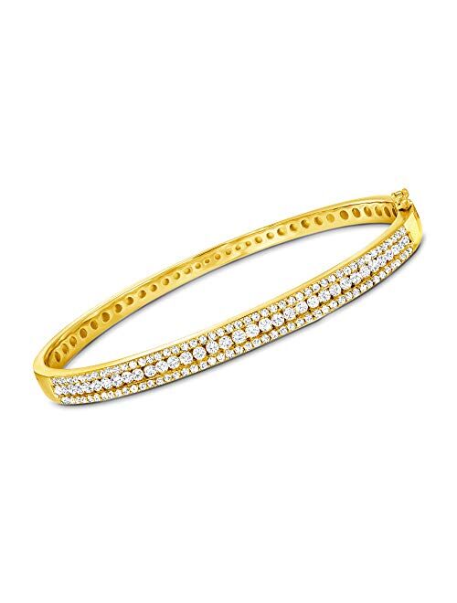 Ross-Simons 2.00 ct. t.w. Diamond Bangle Bracelet in 18kt Gold Over Sterling