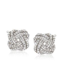0.33 ct. t.w. Diamond Squared Love Knot Stud Earrings in 14kt White Gold