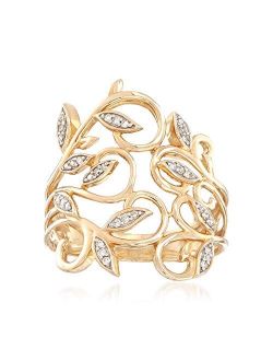 0.10 ct. t.w. Diamond Leaf Ring in 14kt Yellow Gold