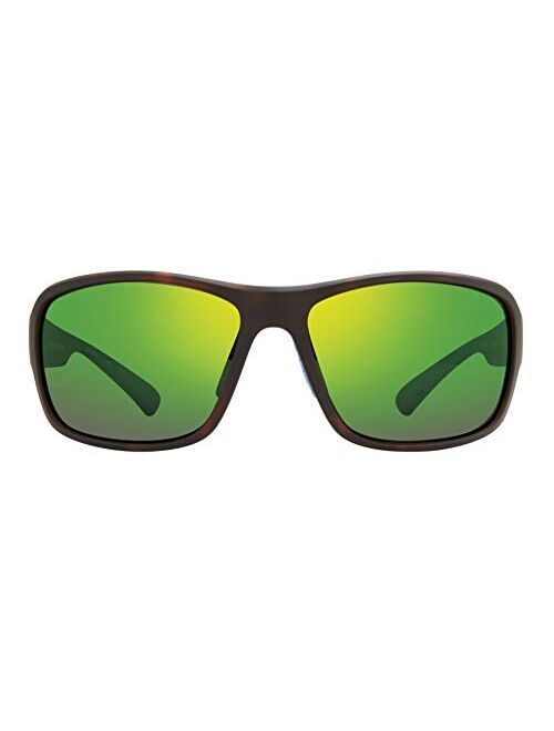 Revo Sunglasses Border: Polarized Lens Filters UV, Large Rectangle Wrap Frame, Matte