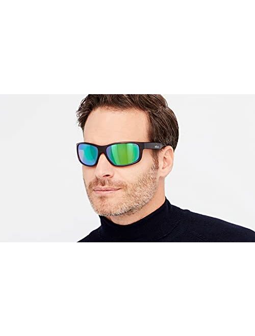 Revo Sunglasses Border: Polarized Lens Filters UV, Large Rectangle Wrap Frame, Matte