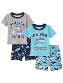 Baby Toddler Boys Sleeve Top and Shorts Snug Fit 100% Cotton 2 Piece Pajama Sets