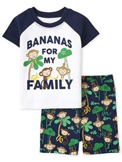 Baby Toddler Boys Sleeve Top and Shorts Snug Fit Cotton 2 Piece Pajama Sets