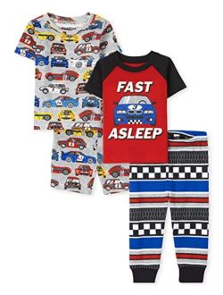2 Pack Baby Toddler Boys Snug Fit Cotton Mixed 2 Piece Pajama Sets
