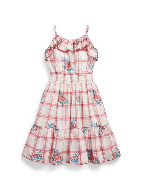 Polo Ralph Lauren Big Girls Plaid and Floral Dobby Dress