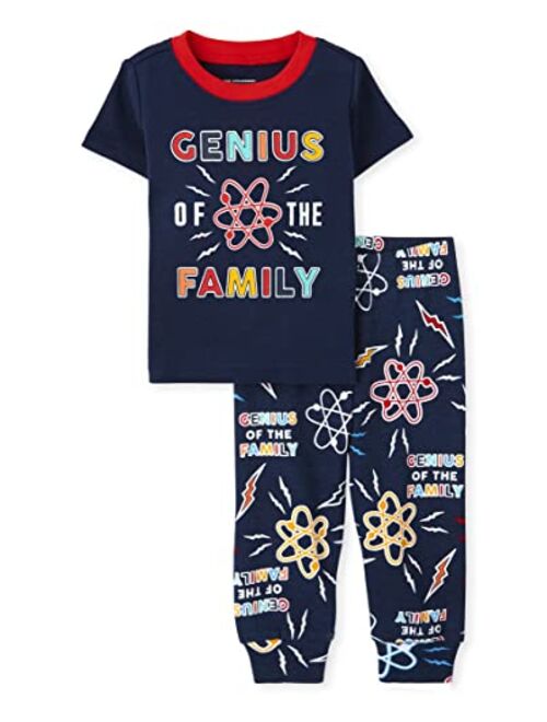 The Children's Place Unisex Baby and Toddler Short Sleeve Top and Pants Snug Fit Cotton 2 Piece Pajama Sets