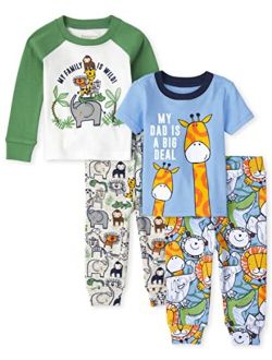 Unisex Baby and Toddler Snug Fit Cotton Mixed 2 Piece Pajama Sets