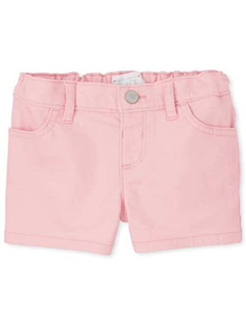 The Children's Place Baby and Toddler Girls Twill Shortie Shorts