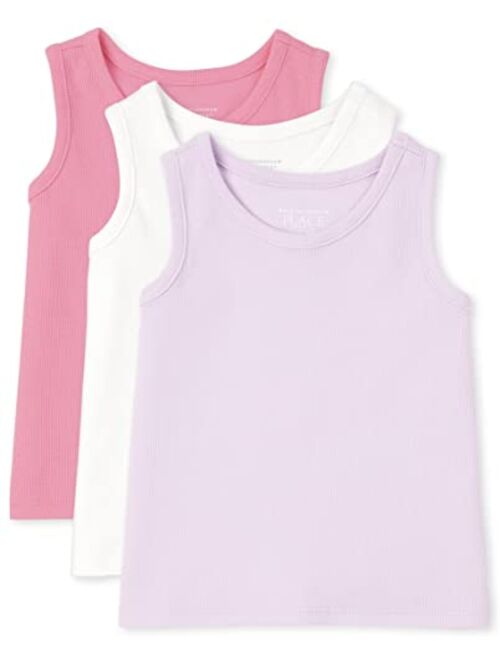 The Children's Place 3 Pack Baby and Toddler Girls Sleeveless Ribbed Tank Top