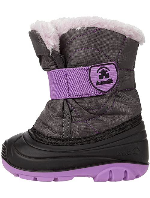 Kamik Kids Snowbug F (Toddler) Nylon Slip on Round Toe Waterproof Adjustable Snow Boot