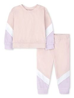 Baby and Toddler Girls Warm Velour 2 Piece Pajama Set