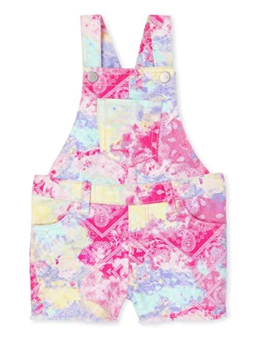 The Children's Place Baby and Toddler Girls Tie Dye Bandana Twill Shortalls