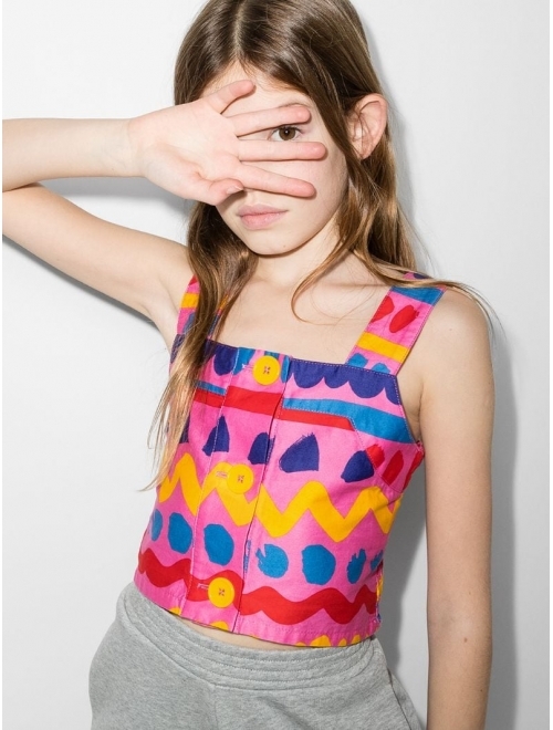 Stella McCartney Kids geometric-print organic cotton top