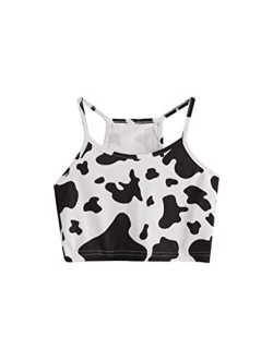 Girl's Ribbed Knit Camisole Sleeveless Racerback Crop Cami Tank Tops