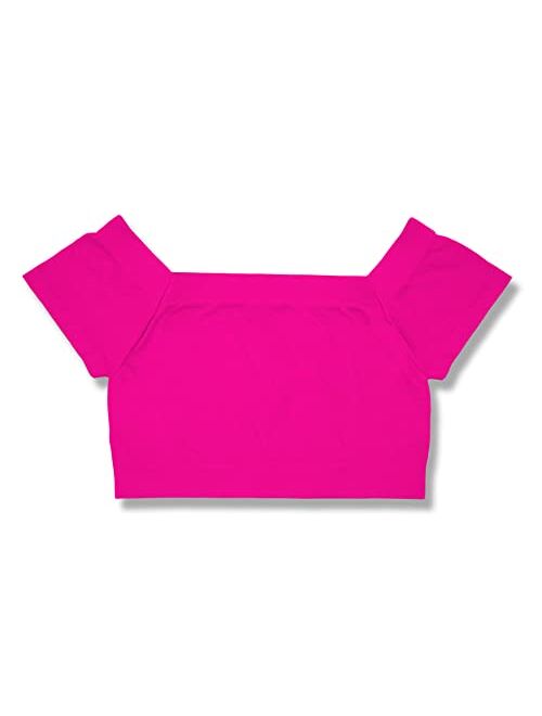 Kurve Girls Crop Top Tee Seamless Casual Short Sleeve Summer Kids Cropped T Shirt UV Protective Fabric UPF 50+ Made in USA