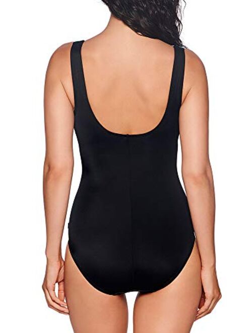 Reebok Women's Swimwear Sport Fashion Prime Performance Scoop Neck Soft Cup One Piece Swimsuit