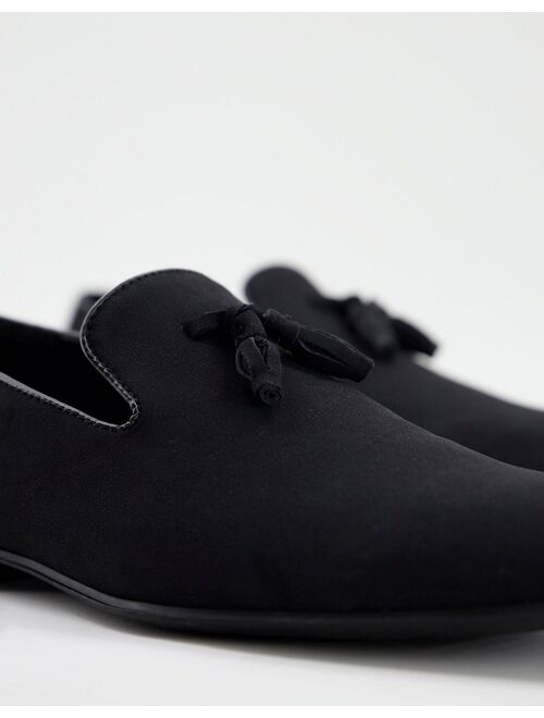 ASOS DESIGN loafers in black faux suede