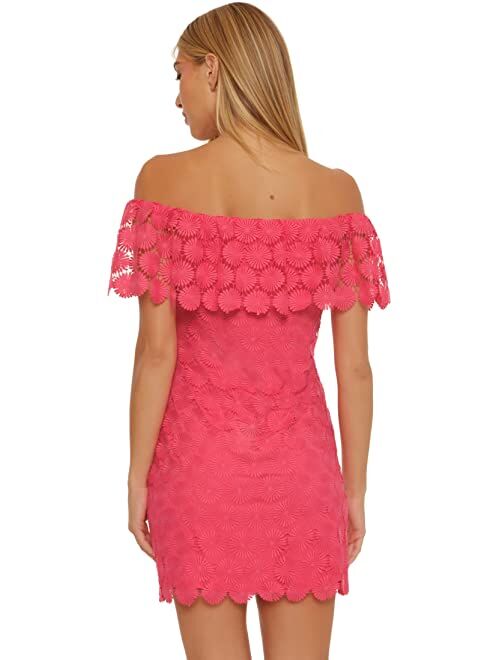 Trina Turk Barddot Crochet Off-the-Shoulder Dress