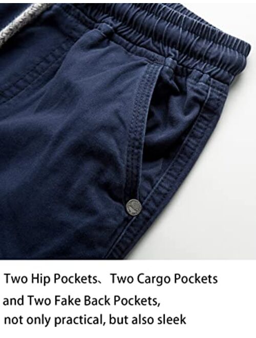 WIYOSHY Boys' Drawstring Elastic Waist Cargo Jogging Pants for Kids