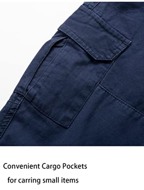 WIYOSHY Boys' Drawstring Elastic Waist Cargo Jogging Pants for Kids