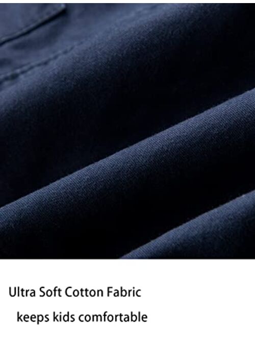 WIYOSHY Boys' Drawstring Elastic Waist Cargo Jogging Pants for Kids