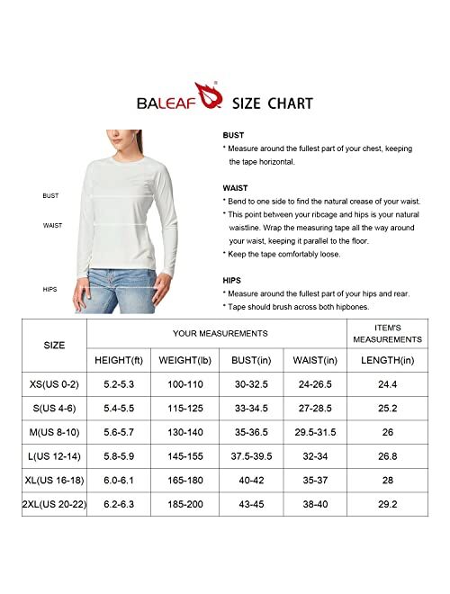 BALEAF Women's Long Sleeve Moisture Wicking T-Shirts UPF 50+ Sun Protection SPF Quick Dry Lightweight T-Shirt Outdoor Hiking Runing Fishing