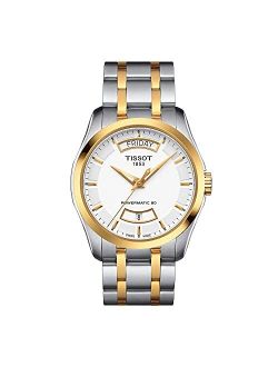 Mens Couturier 316L Stainless Steel case with Yellow Gold PVD Coating Swiss Automatic Watch, Grey, Stainless Steel, 22 (T0354072201101)