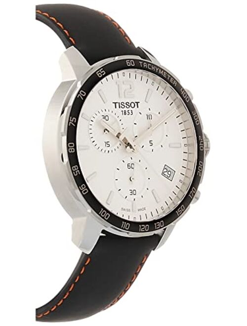 Tissot Men's Quickster 316L Stainless Steel case Swiss Quartz Watch with Leather Strap, Black, 19 (Model: T0954171603704)