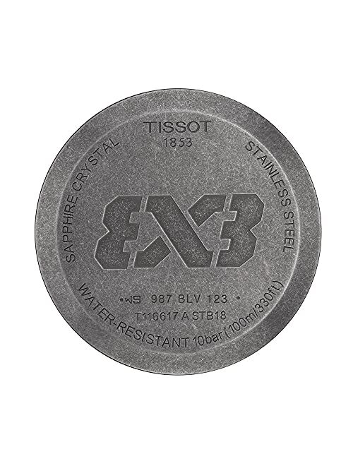 Tissot Men's Chrono XL 3x3 Street Basketball Quartz Stainless Steel Strap, Black, 22 Casual Watch (Model: T1166173606700)