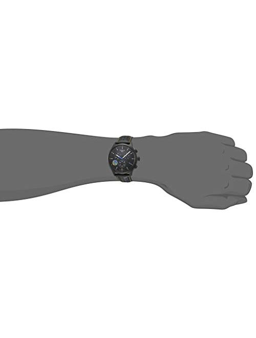 Tissot Men's Chrono XL NBA Golden State Warriors Stainless Steel Swiss Quartz Watch with Leather Strap, Black, 22 (Model: T1166173605102)