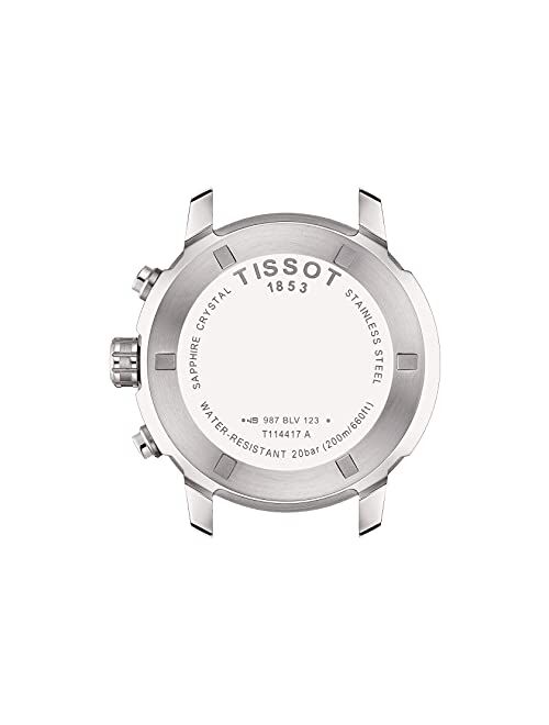 Tissot Men's PRC 200 Gent Chr Qua 316L Stainless Steel case Swiss Quartz Strap, Silver, 20 Casual Watch (Model: T1144171104700)