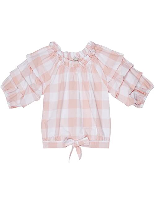 HABITUAL girl Puff Sleeve Gingham Top (Big Kids)