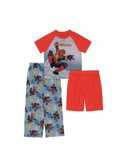 Spider-Man Big Boys Spiderman T-shirt, Shorts and Pajama, 3-Piece Set