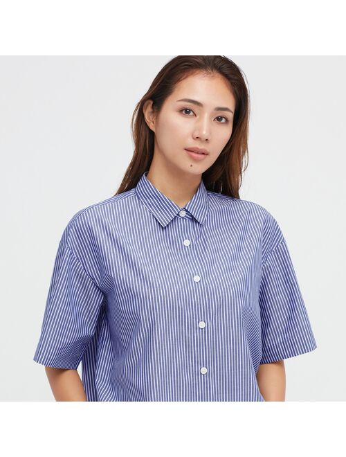 UNIQLO Cotton Striped Half-Sleeve Shirt
