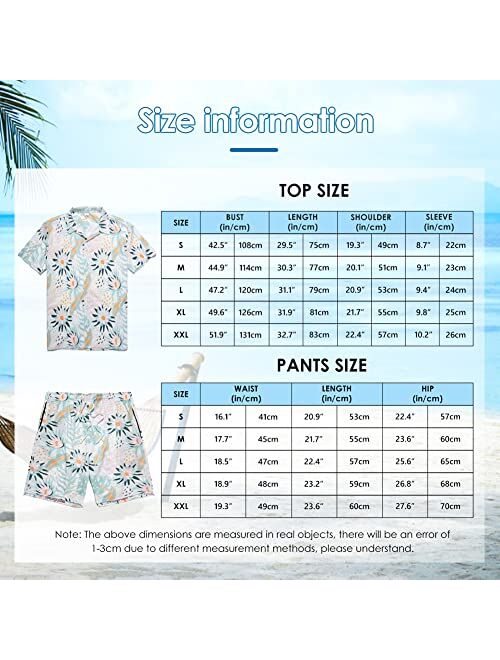 Duofier Men's Summer Tracksuit Hawaiian Shirt and Shorts 2 Piece Vacation Outfits Sets