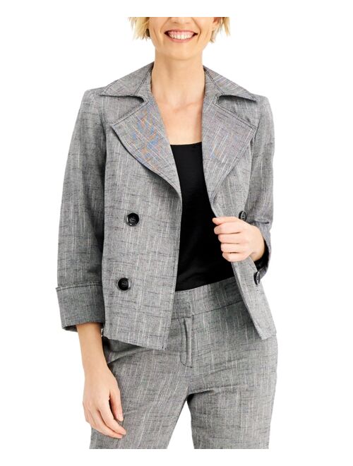 Kasper Cross-Dye Faux-Double-Breasted Jacket