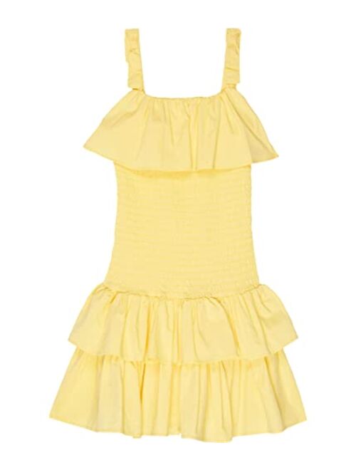 HABITUAL girl Girl's Ruffle Smocked Drop Waist Dress (Big Kids) Yellow 14 (Big Kid)