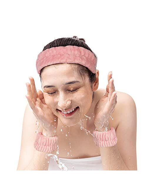 mifengda 12 Pieces Spa Facial Headband Women Makeup Headband Girls Washing Face Headband Soft Microfiber Spa Wrist Washband Ladies Spa Hair Wraps Headbands for Washing Fa