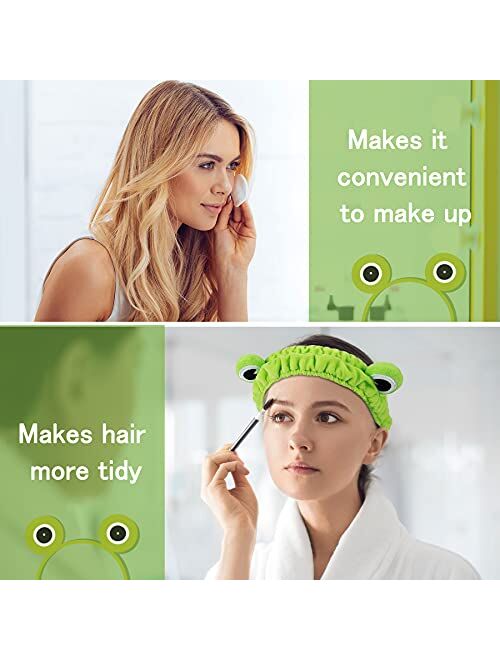 LADES Spa Headband - Women Facial Makeup Headband Coral Fleece Deer Angel Rabbit Hair Bands For Washing Face