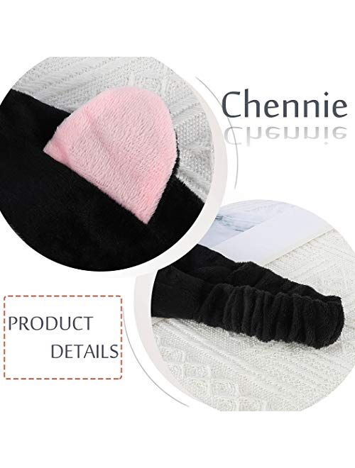 Chennie Cat Ears Spa Headband Animal Elastic Makeup Black Hair Bands Washing Face Head Wraps For Women And Girls