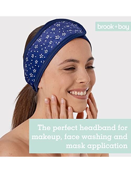 Brook + Bay Spa Headband for Washing Face - Makeup & Skincare Face Wash Head Band - Face Mask Towel Terry Hair Band for Women