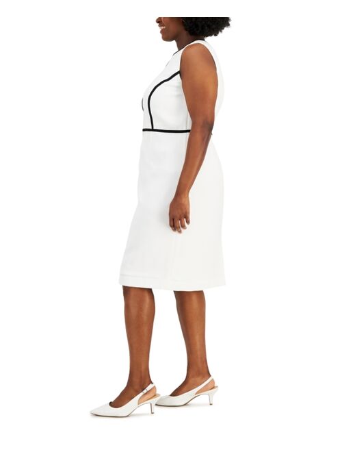 Kasper Plus Size Piped Sheath Dress