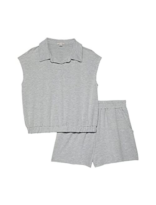 HABITUAL girl Girl's Two-Piece Collar Shirt Shorts Set (Big Kids)