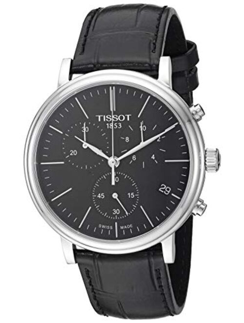 Tissot mens Carson Stainless Steel Dress Watch Black T1224171605100