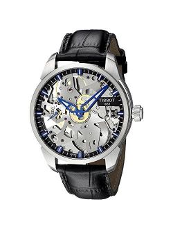 Men's T0704051641100 T-Complication Squelette Analog Display Swiss Mechanical Hand Wind Brushed Stainless Steel watch
