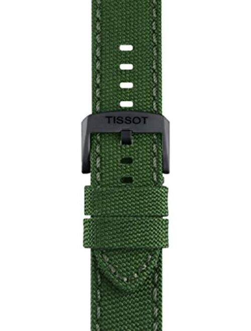Tissot Men's Chrono XL Stainless Steel Swiss Quartz Watch with Fabric Strap, Green, 22 (Model: T1166173709700)