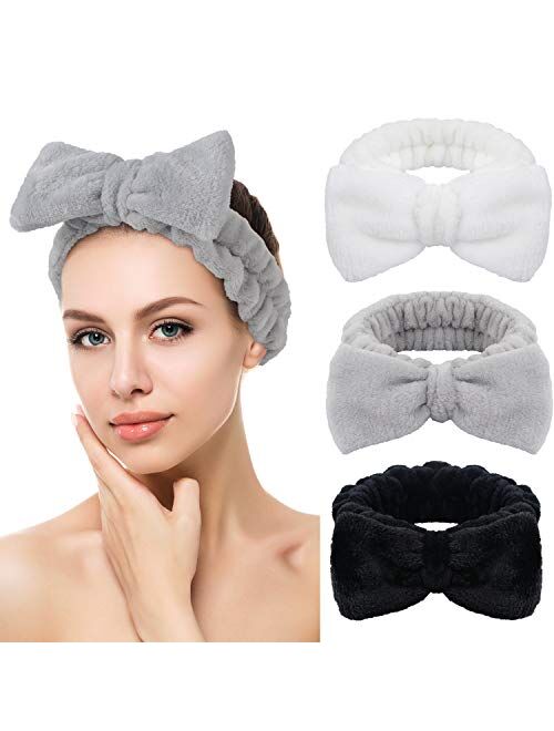 SINLAND Microfiber Headband for Washing Face Spa Makeup Headband For Women Bow Hair Band